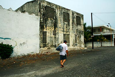 A typical street in Cuyutlán, in Colima, Mexico.