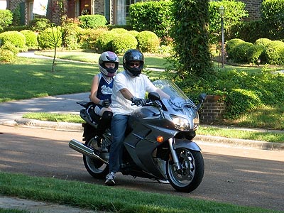 Haley and I riding to her softball game.