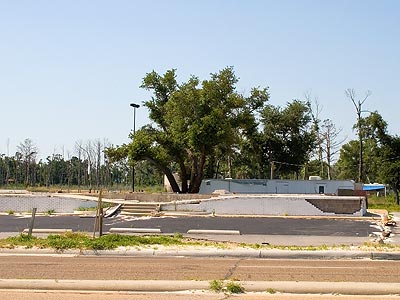 This kind of abandoned destruction is common for hundreds of miles of the Gulf Coast.