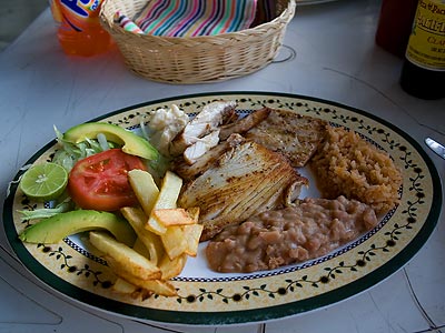 Grilled fish and a beer... can't get better than that.