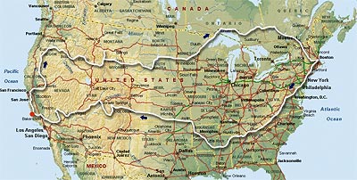 A big clockwise loop.